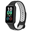 Miniatyrbillede 2 af 2: Amazfit Band 7 tofarvet silikone urrem - Sort / Grå Silver grey