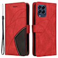 Miniatyrbillede 1 af 2: Tekstureret Læder Etui med Strop Til Samsung Galaxy M53 5g - Rød Red