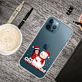 Miniatyrbillede 2 af 2: Fleksibelt cover til iPhone 14 Pro, julemønstertryk Velbeskyttet mobiltelefontaske - Gris Og Snemand Red