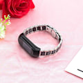 Miniatyrbillede 4 af 6: Xiaomi Mi Smart Band 6 / 5 keramisk stil urrem i rustfrit stål - Tre Perler Sort Black
