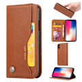 Miniatyrbillede 1 af 2: iPhone Xs Max auto-absorberende flip etui i læder - Brun Brown