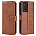 Miniatyrbillede 1 af 2: Læderetui med Pung til Xiaomi Redmi K60 / K60 Pro - Lysebrun Brown