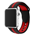 Miniatyrbillede 2 af 2: Apple Watch 38mm Silikone rem - Sort/rød Red