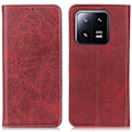 Pikkukuva 1 / 2: Lompakko-style Aitoa Nahkaa Läppäkotelo For Xiaomi 13 - Punainen Red