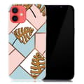 Miniatyrbilde 1 av 2: Marmordesign iPhone 13 deksel - Toon-Blader I Rosa Og Blå Multicolor