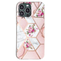 Miniatyrbillede 1 af 2: Marble design iPhone 14 Pro Max cover - Lyserød / Hvid Rose Pink
