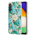 Miniatyrbillede 1 af 2: Marble Samsung Galaxy A14 Etui - Blå Blomster Blue