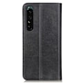 Miniatyrbillede 2 af 2: Sony Xperia 1 IV flip etui i ægte læder med pung – Sort Black