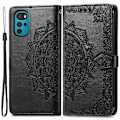 Miniatyrbillede 1 af 2: Mandala Motorola Moto G22 Flip Etui - Sort Black