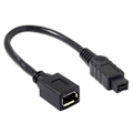 Miniatyrbillede 1 af 2: CY FW-012-BK 1394 kabel FireWire 400-to-800 Adapter kabel - Sort Black