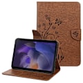 Pikkukuva 1 / 6: Samsung Galaxy Tab A8 10.5 (2021) perhonen kukka painettu nahkakotelo - Ruskea Brown