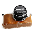 Miniatyrbillede 1 af 2: Olympus PEN E-PL9 halvt kamera beskyttelsesetui i kunstlæder - Brun Brown