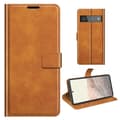 Skinn-etui i lommebok-stil for Google Pixel 6 Pro - Lysebrun Brown