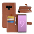 Miniatyrbillede 1 af 2: Samsung Galaxy Note9 mobiletui i kunstlæder med Litchi overfalde samt pung - Brun Brown