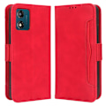 Miniatyrbillede 1 af 2: Stilfuldt Læder Etui med Pung til Motorola Moto E13 - Rød Red