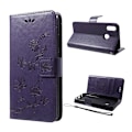 Pikkukuva 1 / 2: Huawei P20 Lite painettu Perhonen nahkainen suojakotelo - Tumma Violetti Purple