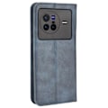 Miniatyrbillede 2 af 2: Bofink Vintage Vivo X80 Læder Etui - Blå Blue