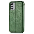 Pikkukuva 2 / 2: Nahkakotelo With A Stylish Rhombus Imprint For Motorola Moto E32s / E32 / G22 - Vihreä Green