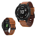 Miniatyrbild 1 av 2: Garmin Fenix 6 klockarmband i äkta läder Brun
