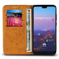 Miniatyrbillede 2 af 2: Huawei P20 Pro auto-absorberende læder flip etui - Brun Brown