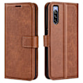 Pikkukuva 1 / 2: Sony Xperia 10 IV nahkainen lompakokkotelo - Vaalean Ruskea Brown