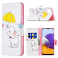 Miniatyrbillede 1 af 2: Wonderland Samsung Galaxy A22 5G Flip etui - Elefant og paraply Multicolor