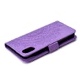 Miniatyrbillede 2 af 2: iPhone Xr flip cover i læder med Mandala-mønster - Lilla Purple