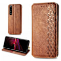 Miniatyrbild 1 av 2: Läder Sony Xperia 1 III fodral med romb-design - Brun Brun