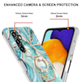 Pikkukuva 3 / 4: Marble Patterned Suojakuori With Ring Holder For Samsung Galaxy A14 - Sininen Blue