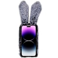 Miniatyrbild 6 av 6: Fluffy Rabbit iPhone 14 Pro Max skal - Silver/Grå Silvergrå