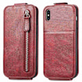 Pikkukuva 1 / 2: Vertical Flip Phone Suojakotelo With Zipper For iPhone Xs Max - Punainen Red
