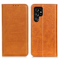Pikkukuva 1 / 2: Wallet-style Genuine Leather Flipcase For Samsung Galaxy S22 Ultra - Ruskea Brown