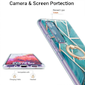 Pikkukuva 2 / 2: Marble Patterned Suojakuori With Ring Holder For Samsung Galaxy S20 Fe 2022 / S20 Fe 5g - Sininen Blue