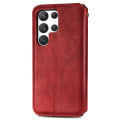 Pikkukuva 2 / 6: Nahkakotelo With A Stylish Rhombus Imprint For Samsung Galaxy S23 Ultra - Punainen Red