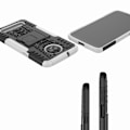 Miniatyrbild 2 av 2: Motorola Moto Z3 Play mobilskal hårdplast och TPU material däckdesign utfällbart ställ - Vit Vit