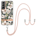 Miniatyrbillede 1 af 5: Slim og Holdbart Blødtcover med Snor til Samsung Galaxy S23 Plus - Hc001 Green Gardenia Green