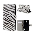 Miniatyrbillede 1 af 2: Moberg læderetui til Huawei Y625 med stander og kortholder - Zebrastriber Multicolor