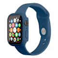Miniatyrbild 1 av 2: Apple Watch (45 mm) klockarmband i silikon + fodral med härdat glas - Blå / Storlek: S / M Blå