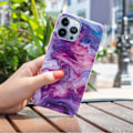 Miniatyrbillede 2 af 2: Marmor etui til iPhone 14 Pro - Rød Multicolor