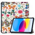 Pikkukuva 1 / 6: iPad 10.9 (2022) kolmiosainen nahkakotelo - Perhonen Multicolor
