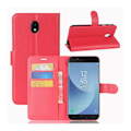 Pikkukuva 1 / 2: Samsung Galaxy J5 (2017) litsipintainen nahkakotelo - Punainen Red