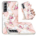 Miniatyrbild 2 av 2: Marmormotiv Samsung Galaxy S22 Plus skal - Rosa / Vit Ros Rosa
