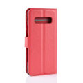 Miniatyrbillede 2 af 2: Samsung Galaxy S10 Plus litchi skin læder flip etui - Rød Red