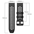 Miniatyrbillede 2 af 2: 24 mm dobbeltfarvet silikoneur til Suunto og Fossil-ur - Hvid / Sort White