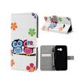 Miniatyrbillede 1 af 2: Samsung Galaxy A3 (2017) beskyttende læder-etui - Søde ugler og blomster Multicolor