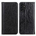 Miniatyrbillede 1 af 2: Samsung Galaxy A13 4G ægte læderetui med magnetisk lukning - Sort Black