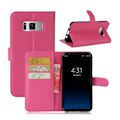 Miniatyrbild 1 av 2: Samsung Galaxy S8 lychee läderfodral m. stativ - Varm rosa Rosa