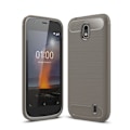 Miniatyrbild 2 av 2: Nokia 1 mobilskal TPU material kolfiber textur - Grå Silvergrå