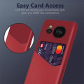 Pikkukuva 4 / 4: Bofink Sharp Aquos Sense 7 Plus Card Suojakuori - Punainen Red