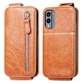 Pikkukuva 1 / 6: Vertical Flip Phone Suojakotelo With Zipper For Nokia X30 - Ruskea Brown